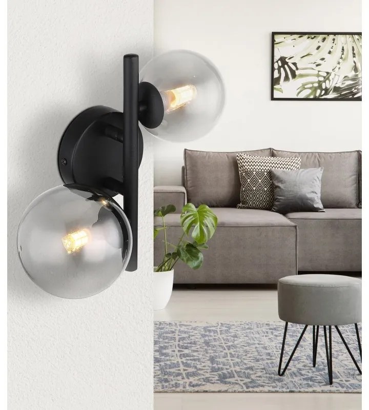Aplica 2L design modern Riha negru