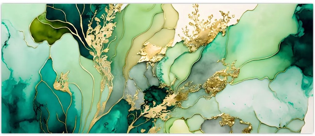 Tablou - Abstractizare verde (120x50 cm)