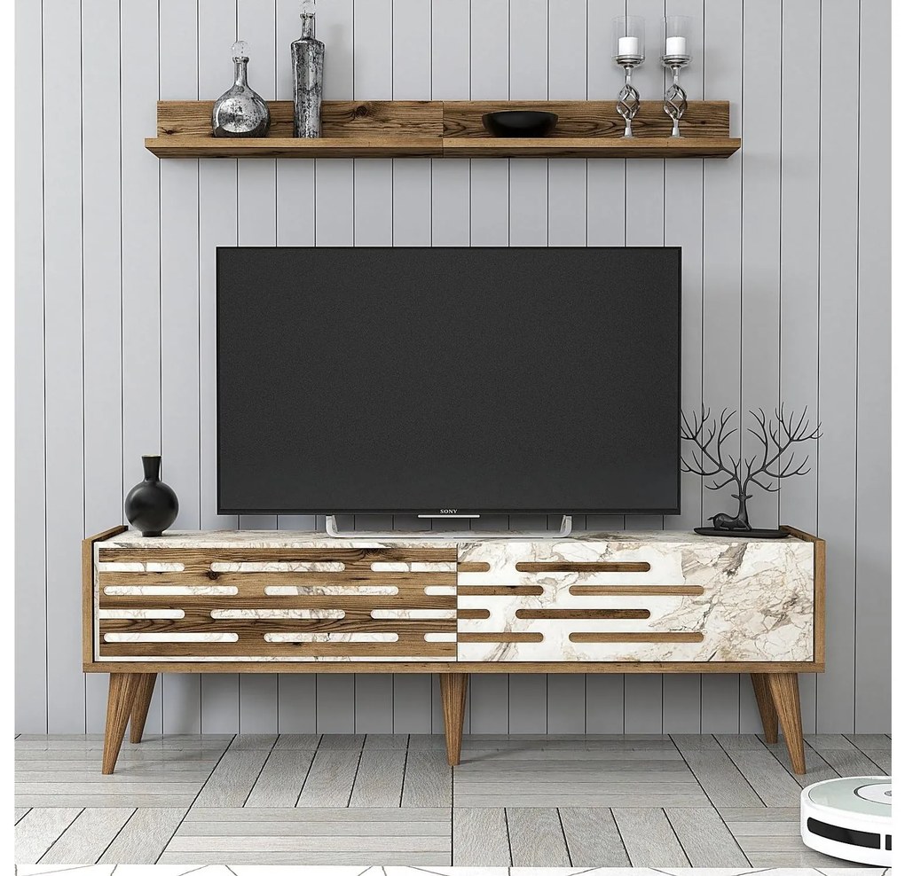 Mobilier living Valencia (Nuc + Marmură albă). 1089355
