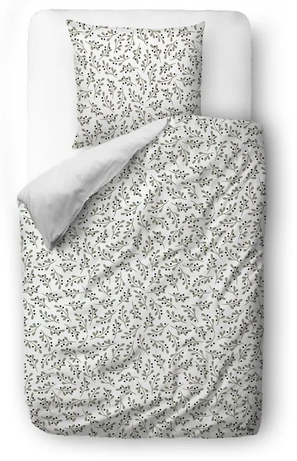 Lenjerie din bumbac satinat pentru pat de o persoană 140x200 cm Mistletoe Kiss – Butter Kings