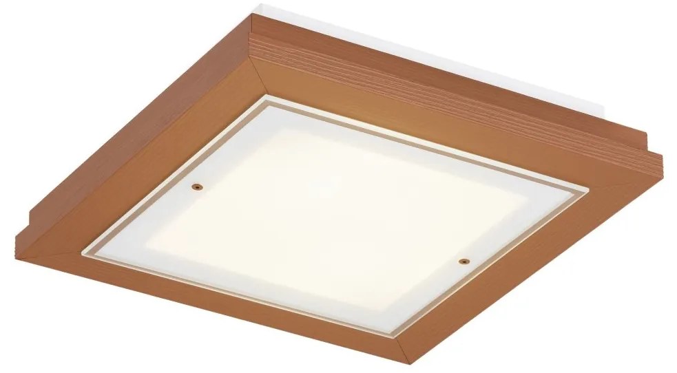 Plafoniera din lemn si sticla TABOR 32x32cm, teracota