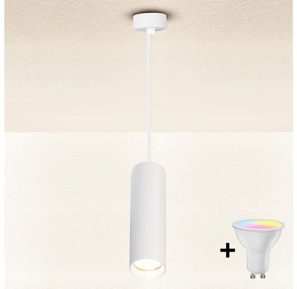 Brilagi - Lustră LED reglabilă pe cablu SELE 1xGU10/6,5W/230V albă