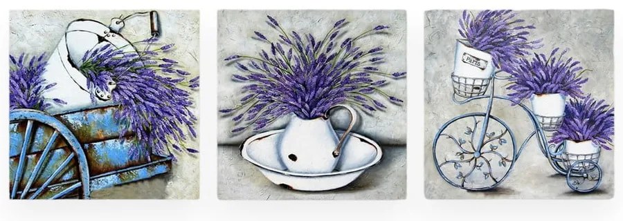 Tablouri 3 buc. 30x30 cm Lavender – Wallity