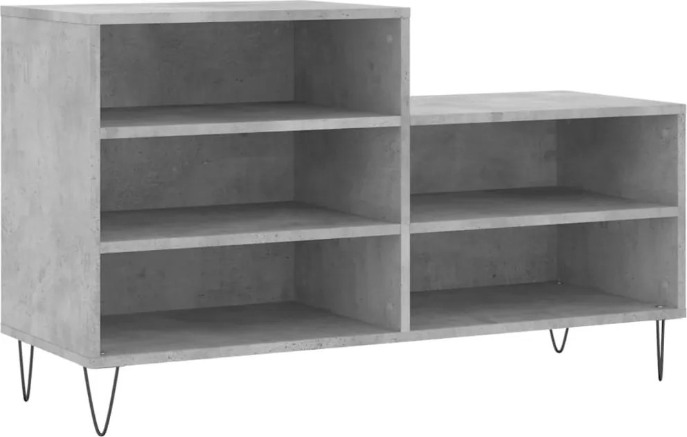 vidaXL Pantofar, gri beton, 102x36x60 cm, lemn prelucrat