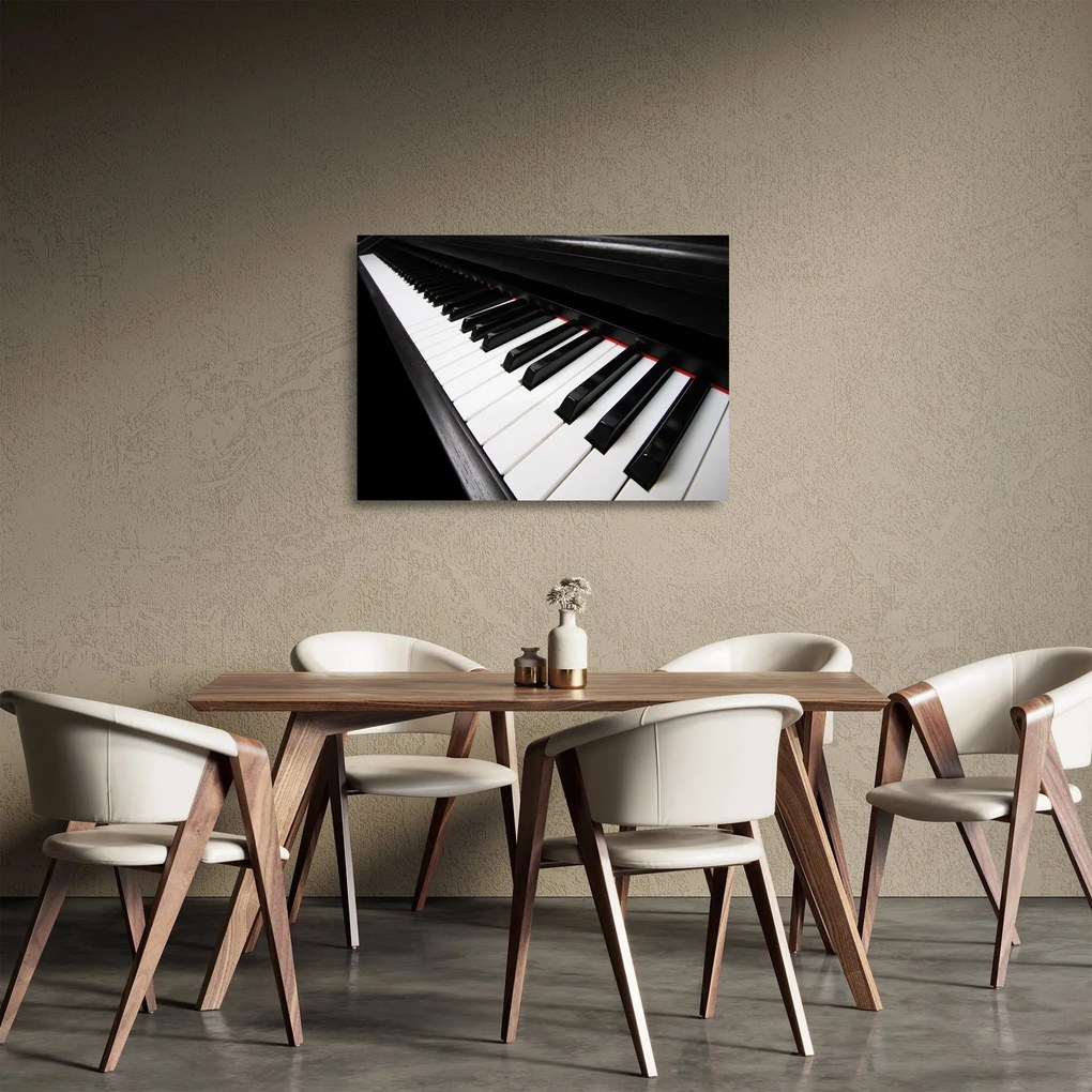Tablou pe sticlă ccu clapele de pian (70x50 cm)