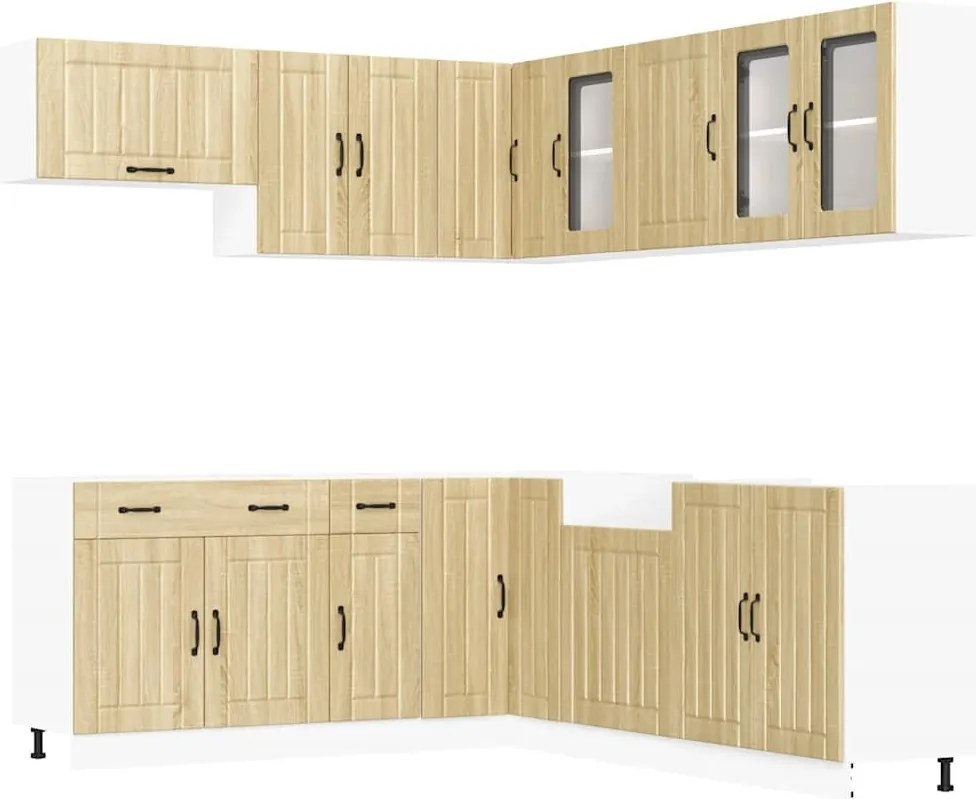 vidaXL Set dulap de bucătărie din 11 piese „Lucca” lemn stejar Sonoma