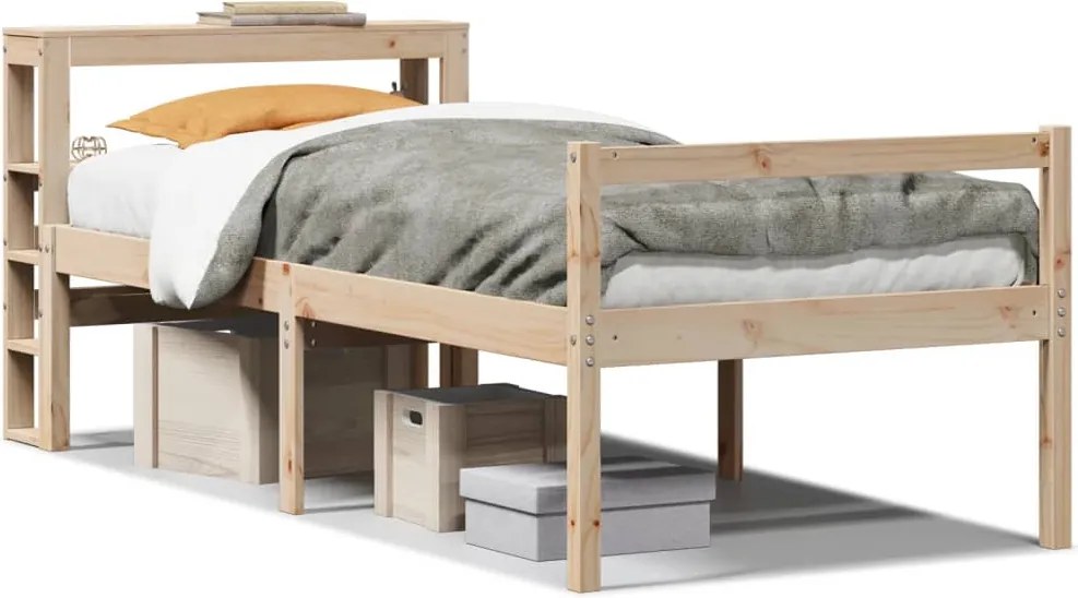 vidaXL Cadru de pat senior cu tăblie, 90x190 cm, lemn masiv de pin