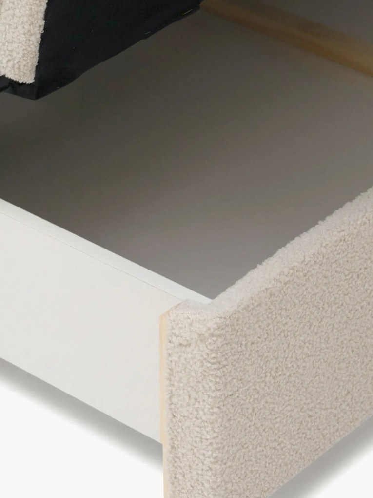 Canapea extensibilă cu 3 locuri și spațiu de depozitare Nido 140 cm - bouclé bej deschis Quelle 03