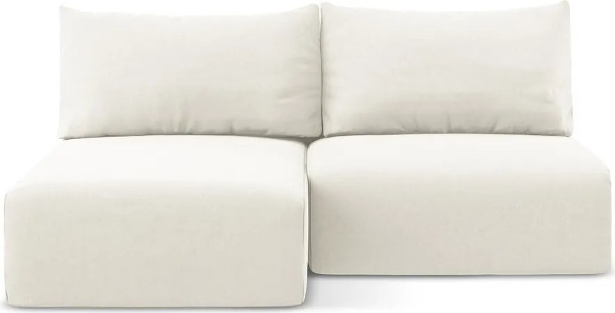 Colțar crem extensibil/cu spațiu de depozitare cu tapițerie din catifea (cu colț pe partea stângă/cu șezlong) Kalena – Makamii