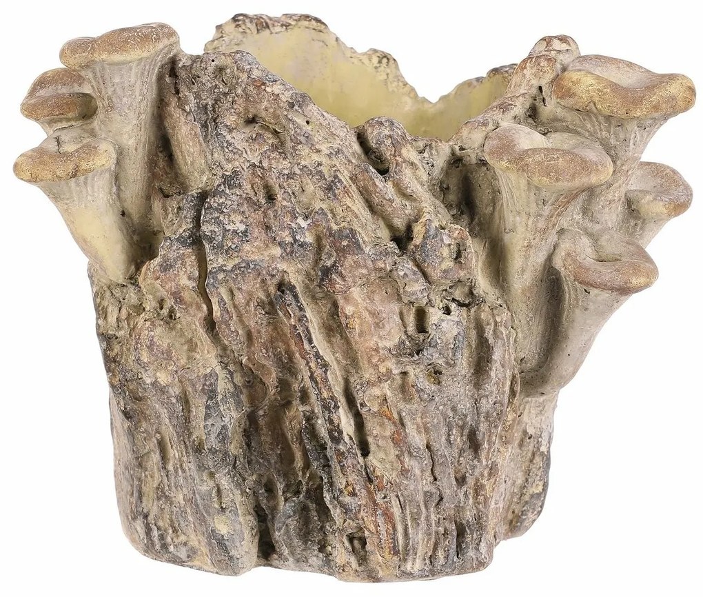 Suport din beton - ciot cu ciuperci, 19 x 17 x 16cm