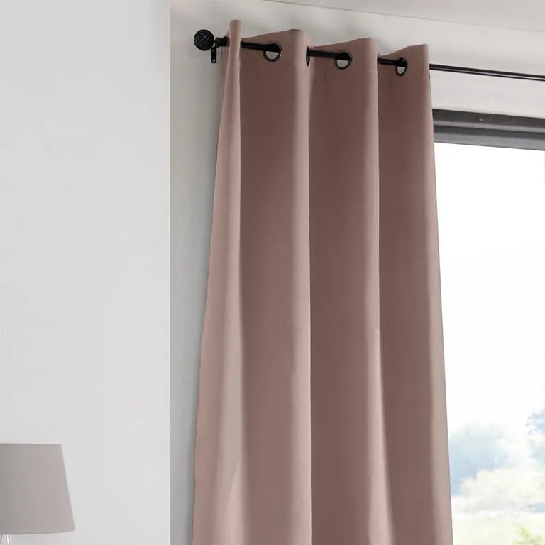 Draperie groasă blackout NOTTE pudră 135 x 250 cm set 2 buc