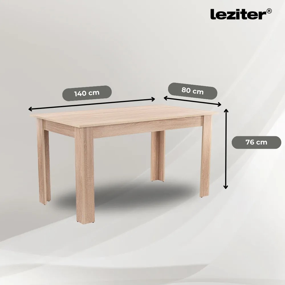 Set de masă Leon 4+1, stejar Sonoma-maro