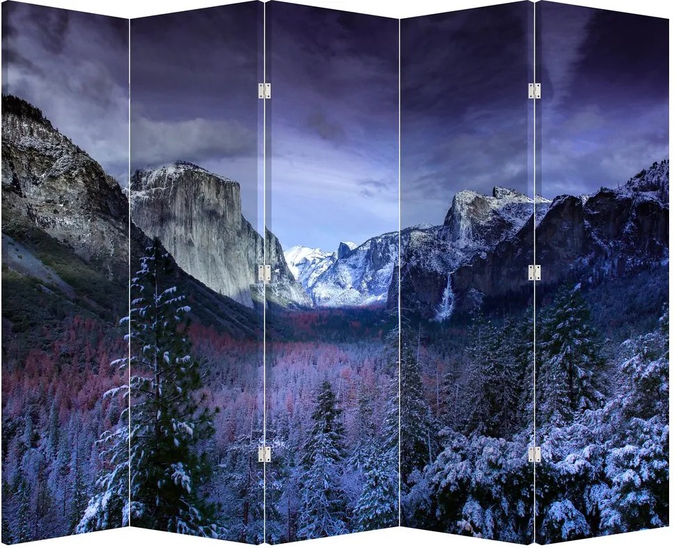 Paravan - Peisaj montan iarna (210x170 cm)
