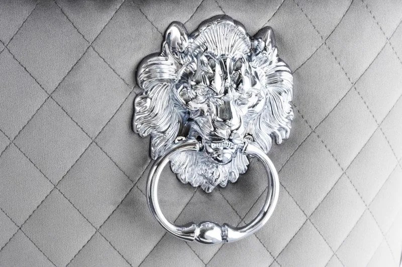 Scaun de bar stil baroc Castle Deluxe, gri