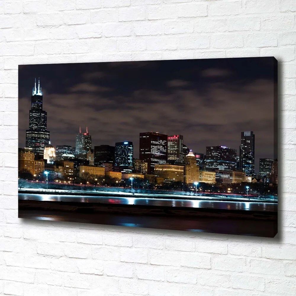 Tablou canvas Chicago noaptea