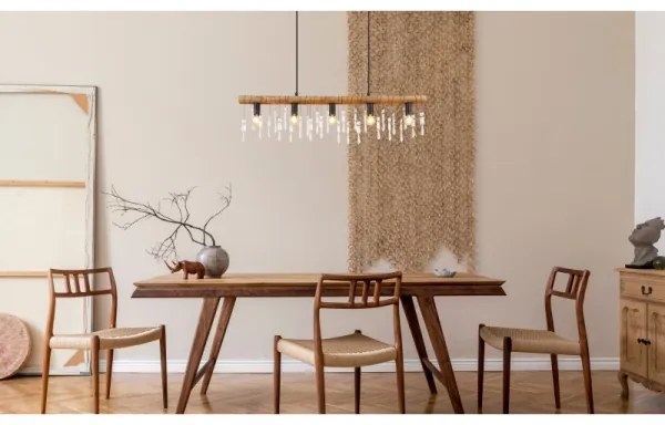 Globo 15532-5H - Lustră suspendată pe cablu KIRA 5xE14/40W/230V negru/maro