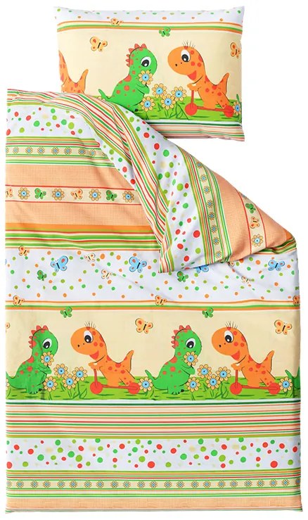 Lenjerie de pat pentru patut DINO colorata