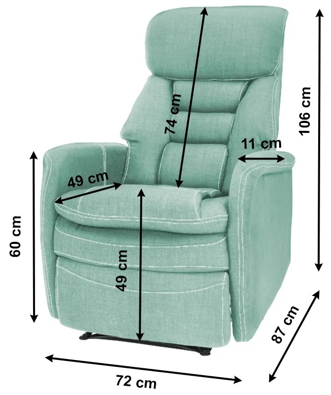 Fotoliu pentru relaxare, material textil mentol, KOMFY