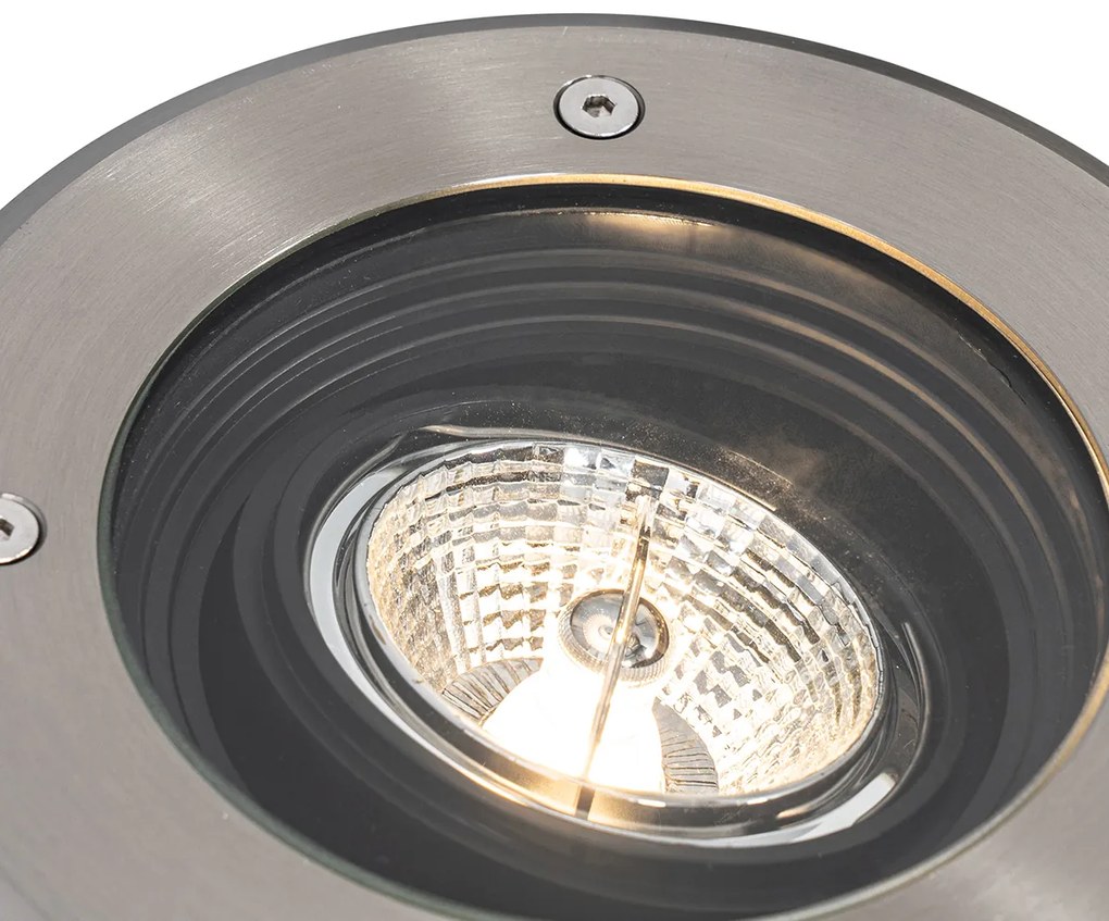 Set de 6 spoturi moderne pentru exterior, cu montaj sol, din oțel AR70 reglabile IP65 - Delux