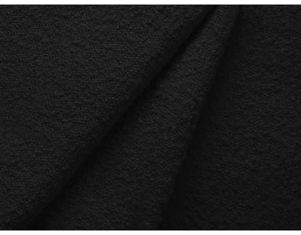 Colțar negru extensibil, cu spațiu de depozitare cu tapițerie din țesătură bouclé (cu colț pe partea dreaptă, cu șezlong) Kyoto – Cosmopolitan Design