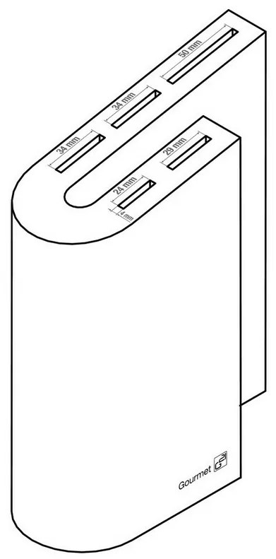 Bloc pentru cuțite G21 Gourmet, din bambus, pentru5 cuțite