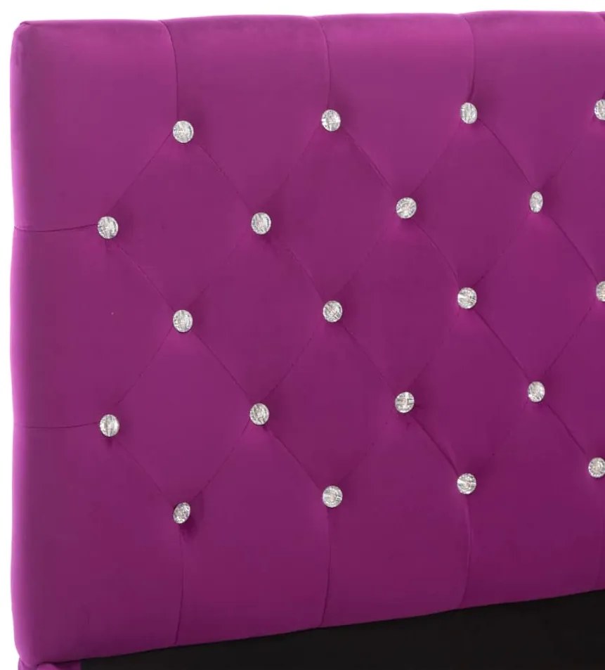 Cadru de pat, violet, 90 x 200 cm, material textil Violet, 90 x 200 cm