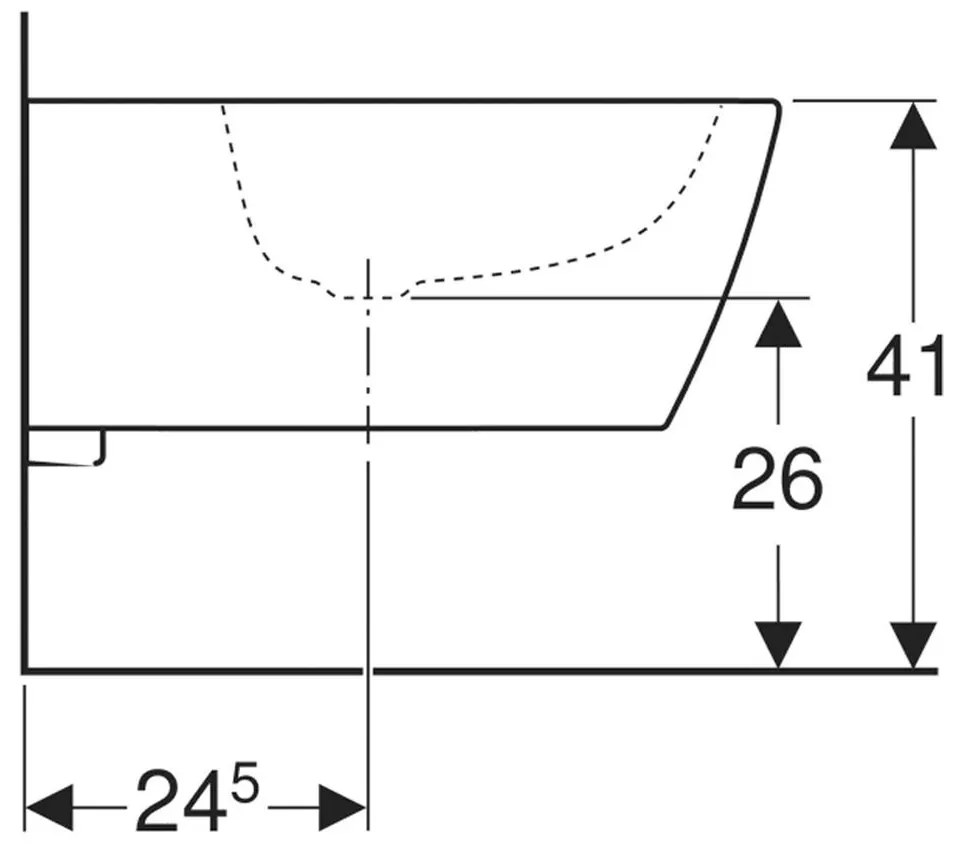 Bideu suspendat dreptunghiular alb, Geberit iCon Square