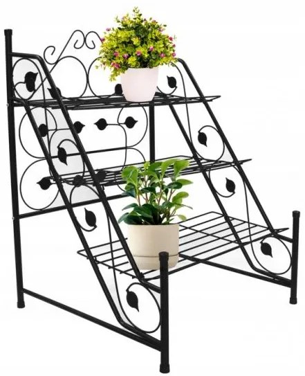 ShopJK SUPORT PENTRU FLORI 3 POLIȚE - METAL PERG-N9574