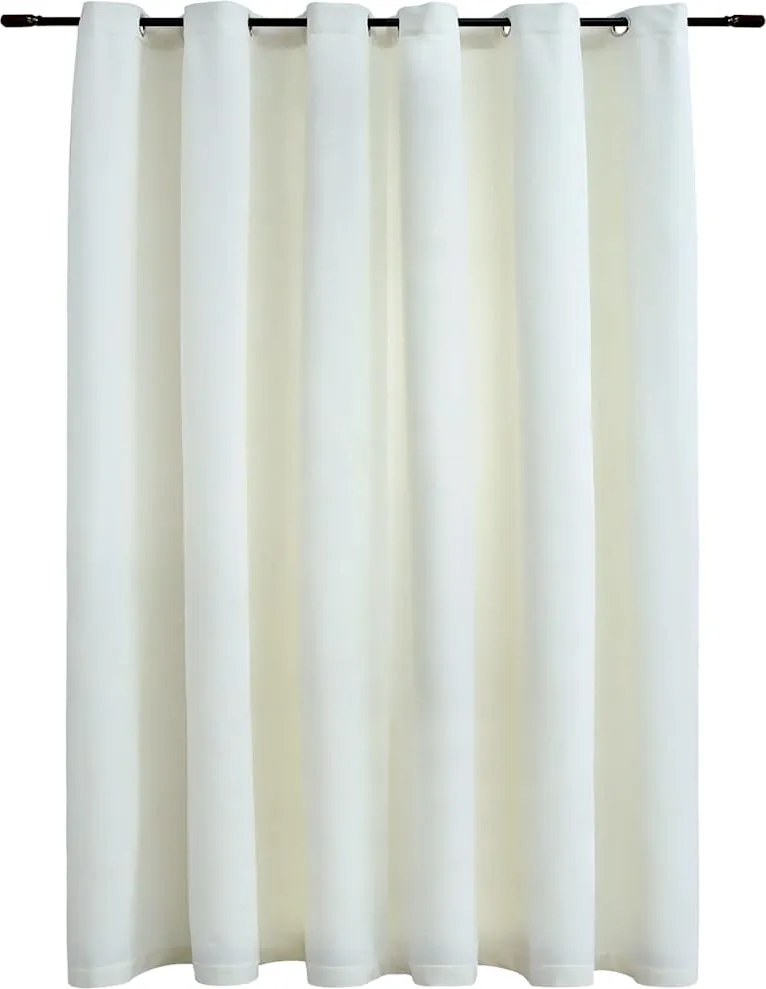 vidaXL Draperie opacă, crem, 290x245 cm, catifea, inele metalice