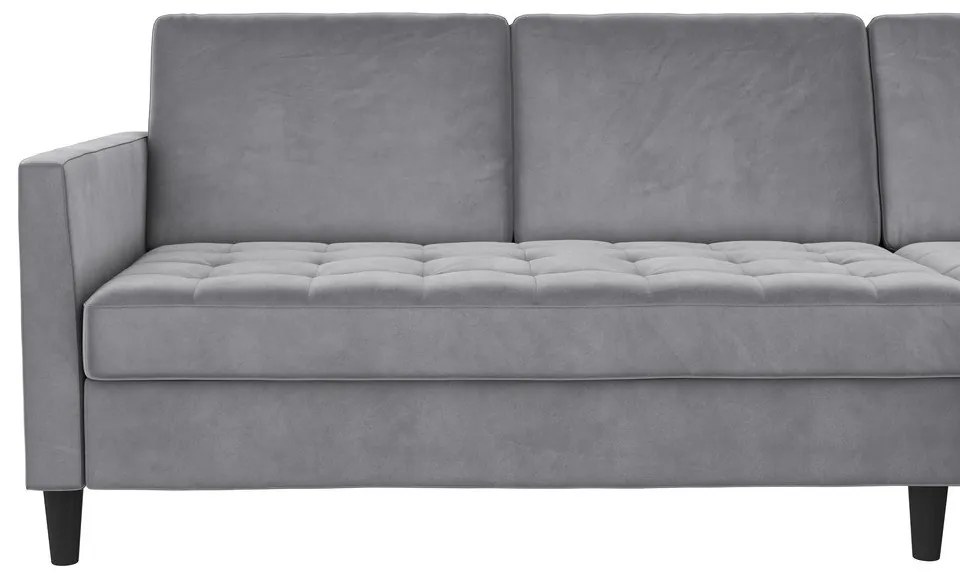 Colțar gri deschis cu tapițerie din catifea Presley – Støraa