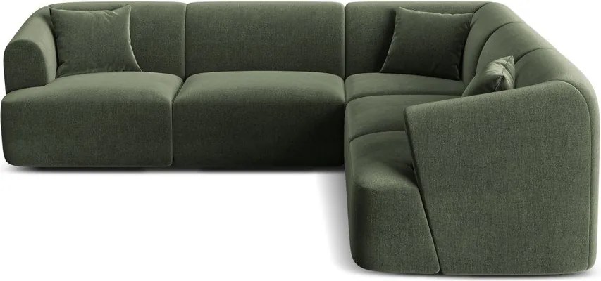 Colțar verde cu tapițerie din catifea Campi – Cosmopolitan Design