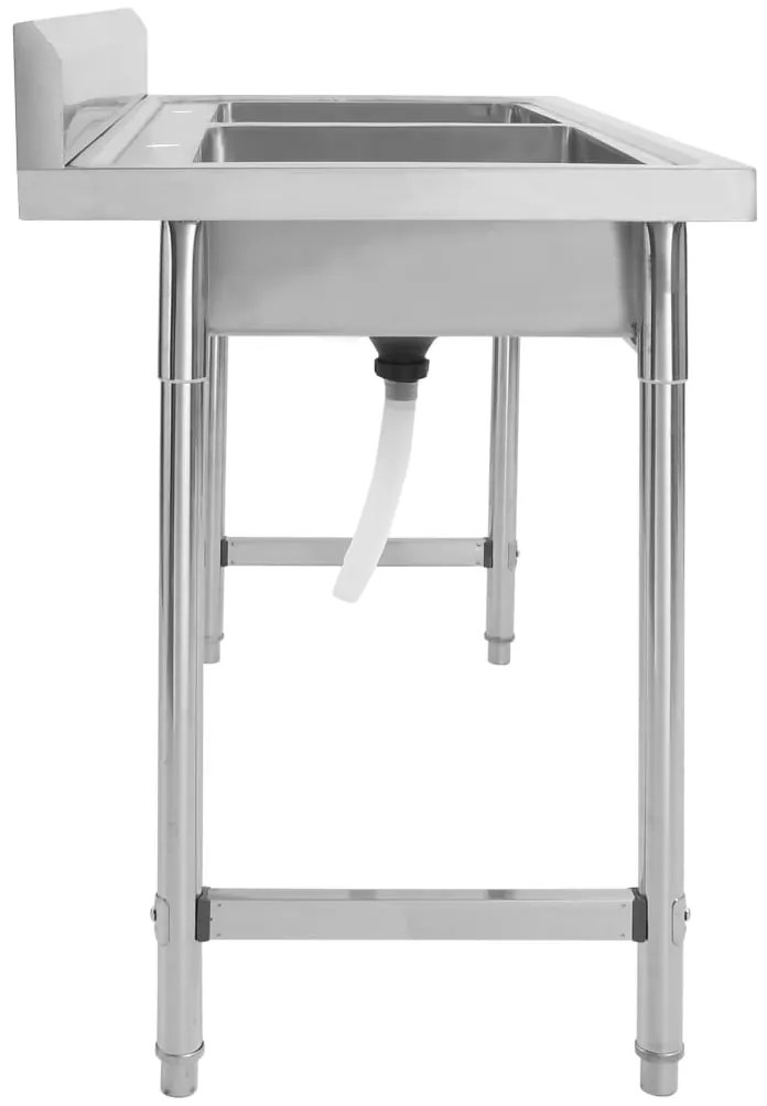 Chiuveta de bucatarie cu bazin dublu, otel inoxidabil