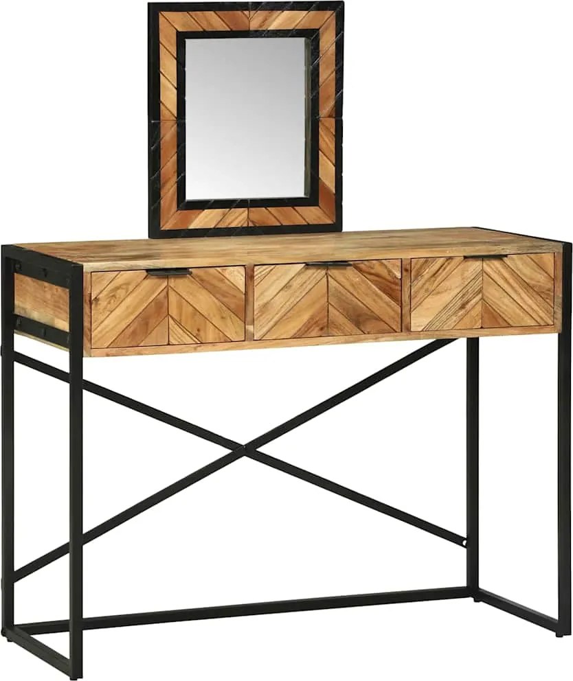 vidaXL Masă de Machiaj Maro 100 x 40 x 120 cm Lemn Solid de Acacia