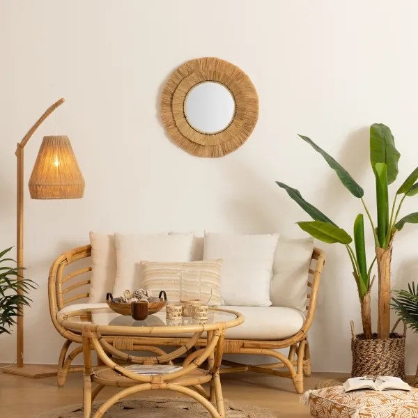 Oglindă de perete Atmosphera ALBA d. 57 cm rafie