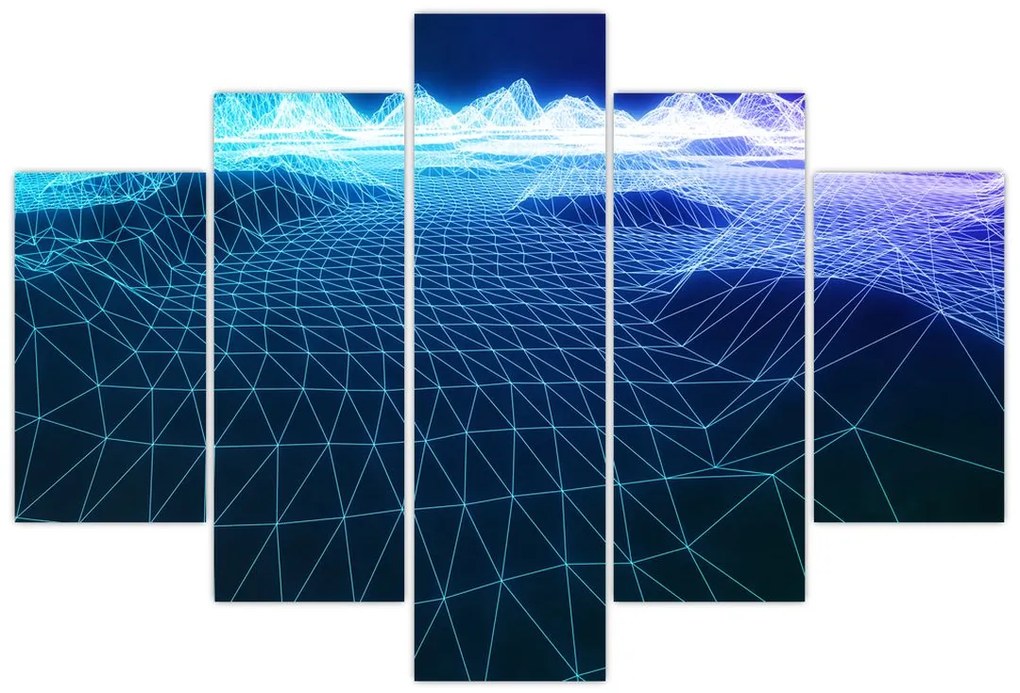 Tablou - Munți în model de calculator (150x105 cm)