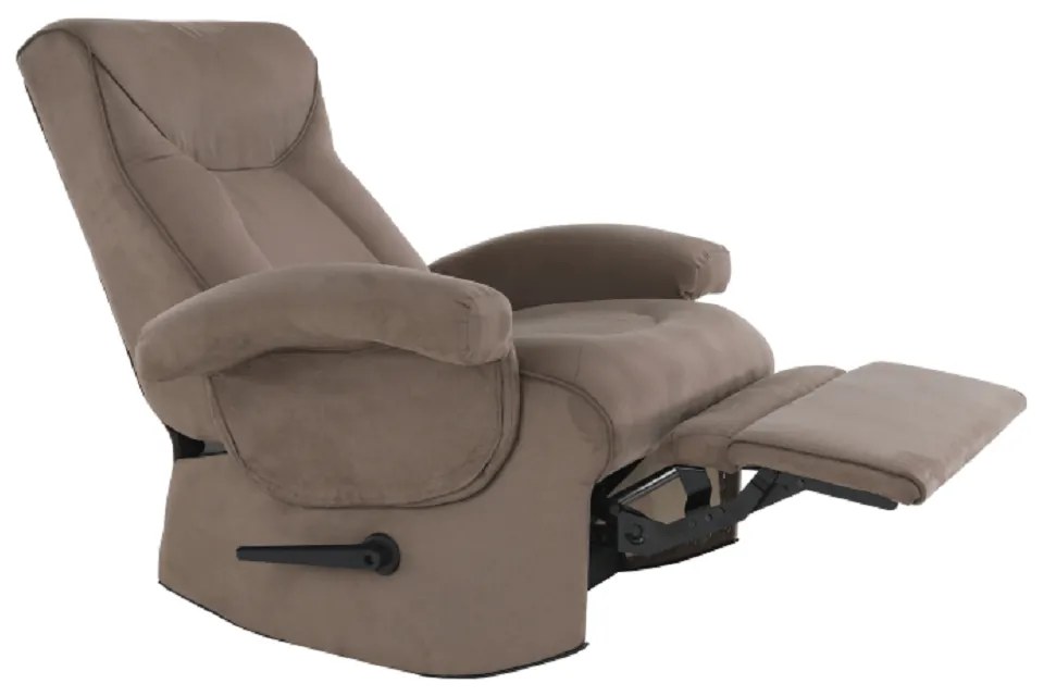 Fotoliu relaxant, cu funcţie electrică de vibraţie, textil gri maronie, SUAREZ