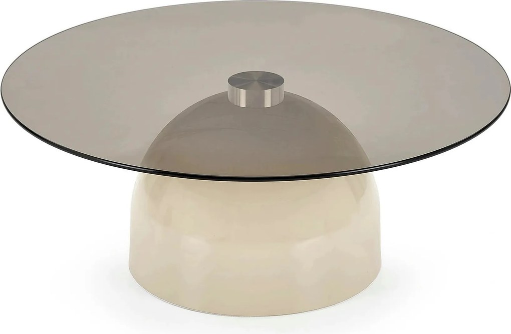 Masuta cafea STARK, fumuriu/casmir, sticla/metal, 80x33 cm