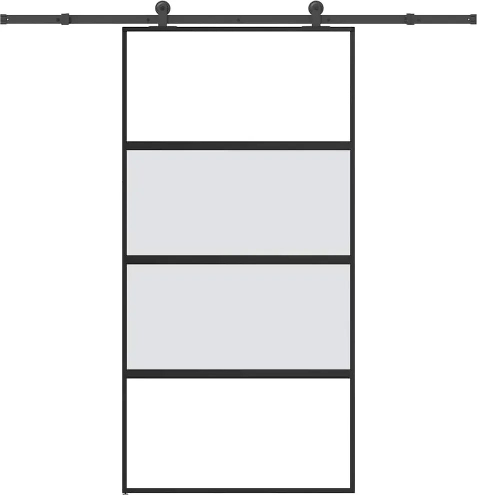 vidaXL Ușă glisantă cu set de feronerie sticlă temperată și aluminiu
