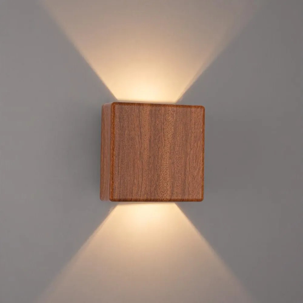 Brilagi - Aplica de perete LED pentru exterior DOUBLERAY LED/6W/230V cu decor din lemn IP54