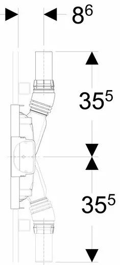 Rigola pentru dus cu scurgere in perete Geberit Duofix 500 mm pentru pardoseli 90 mm-200 mm