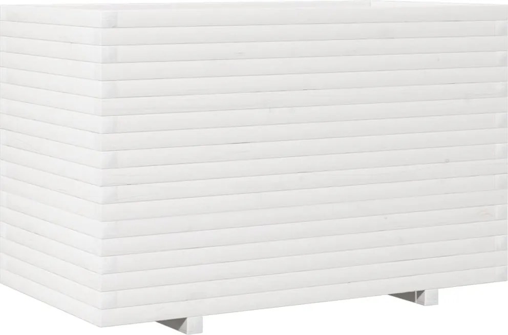 vidaXL Jardinieră de grădină, alb, 110x60x72 cm, lemn masiv de pin