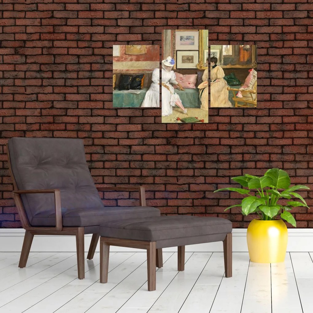 Tablou - William Merritt Chase, A Friendly Call, reproducere (90x60 cm)