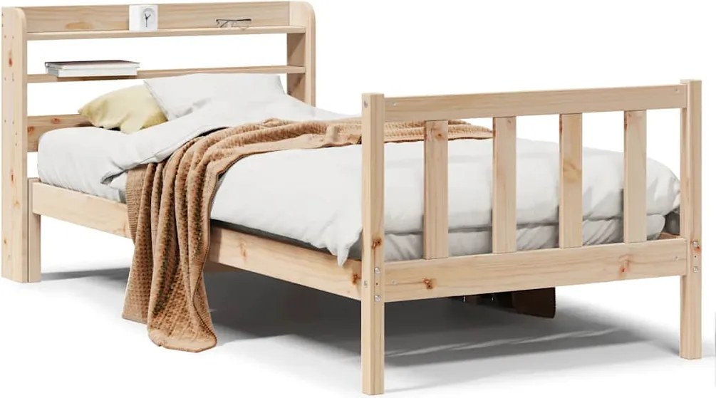 vidaXL Cadru pat fără saltea, 90x190 cm, lemn masiv de pin