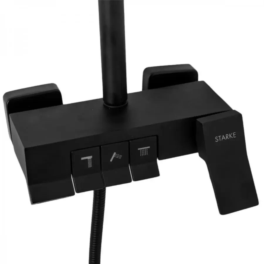 Coloană de Duș cu Pară și Pălărie Reglabilă, Alamă Sanitară, Negru Model 9920H – Design Elegant și Funcțional pentru Baia Ta