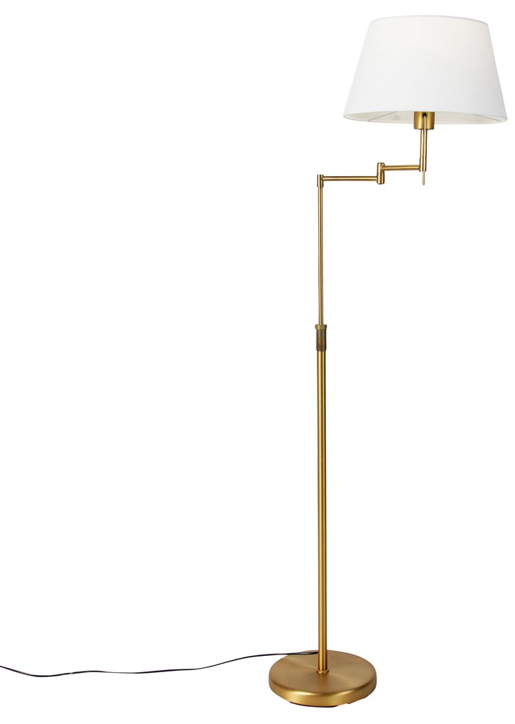 Lampă de podea inteligentă bronz cu abajur alb inclusiv Wifi A60 - Ladas Deluxe