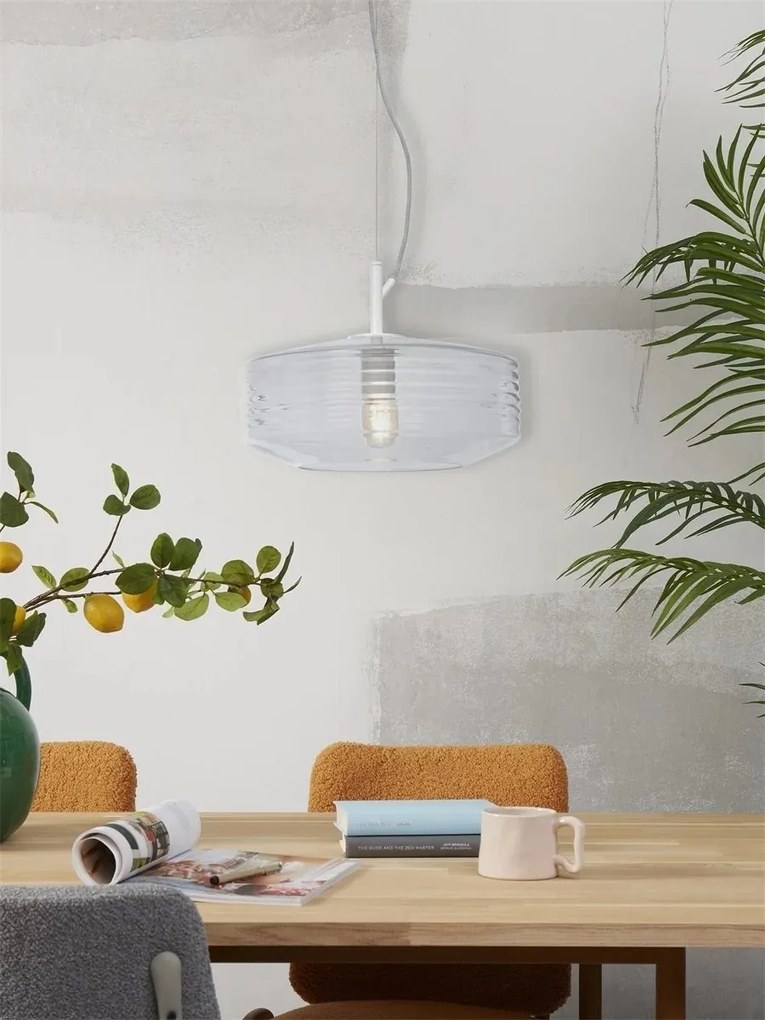 Lustra/Pendul design decorativ Verona ribbed, clear