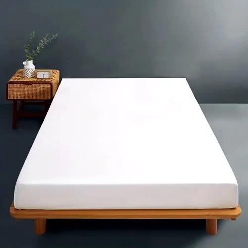 Cearceaf de pat cu elastic, 140x200cm, bumbac, alb