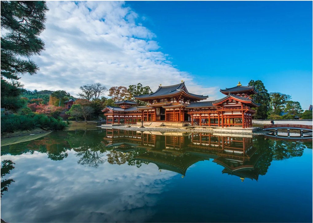 Tablou pe sticlă - Templul Byodo-in, Japonia (70x50 cm)