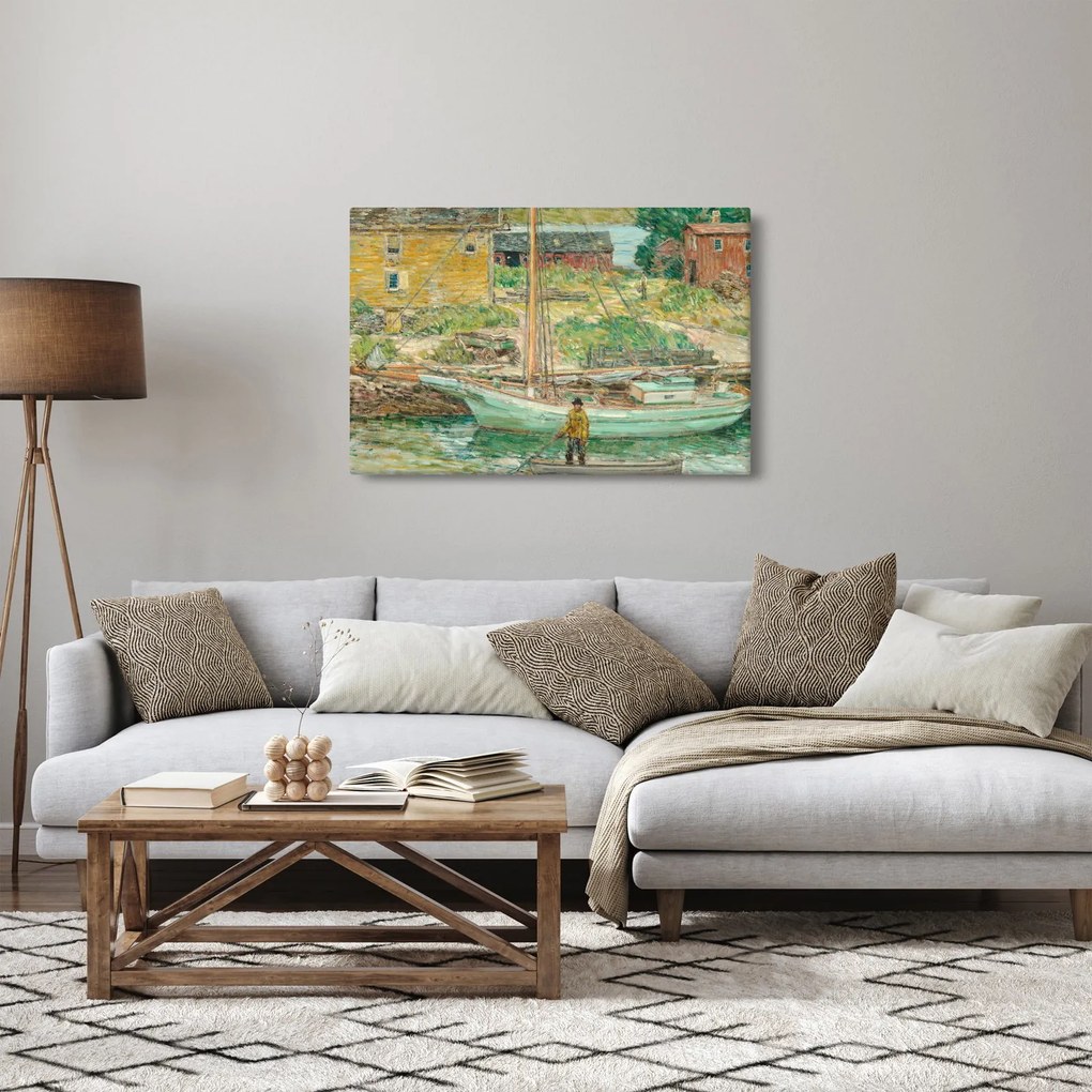 Tablou - Childe Hassam, Oyster Sloop, Cos Cob, reproducere (90x60 cm)