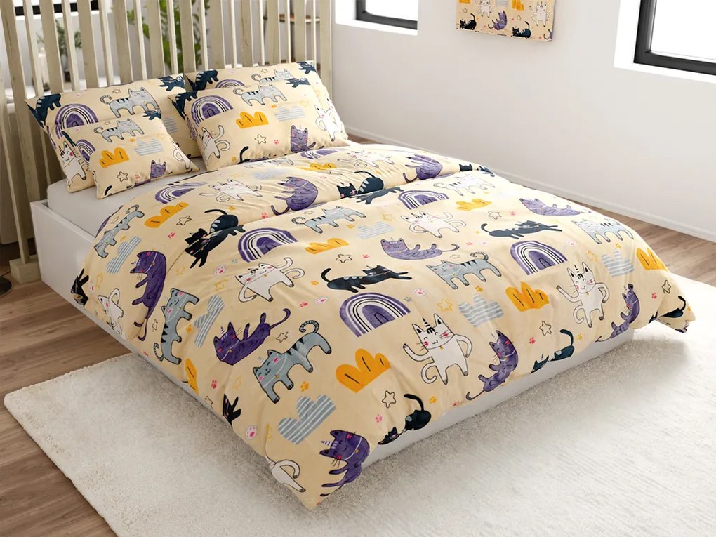 Lenjerie din microplush PURRSLEEP bej Dimensiunile lenjeriei: 70 x 90 cm | 140 x 220 cm